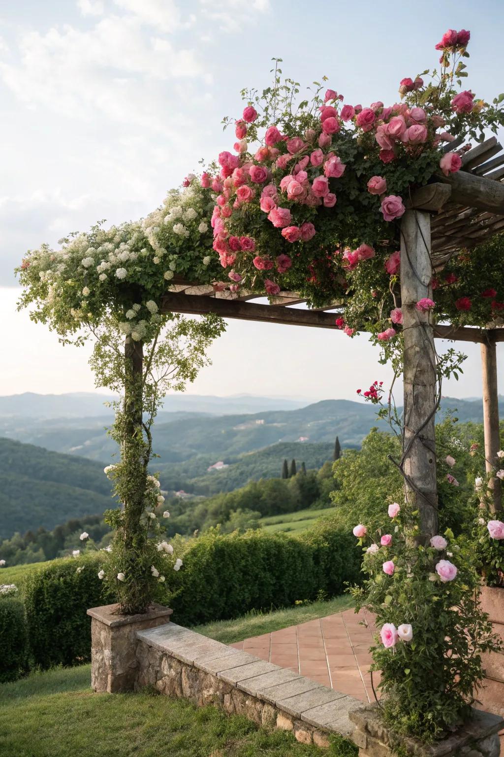 A pergola can transform a hilltop into a scenic escape.