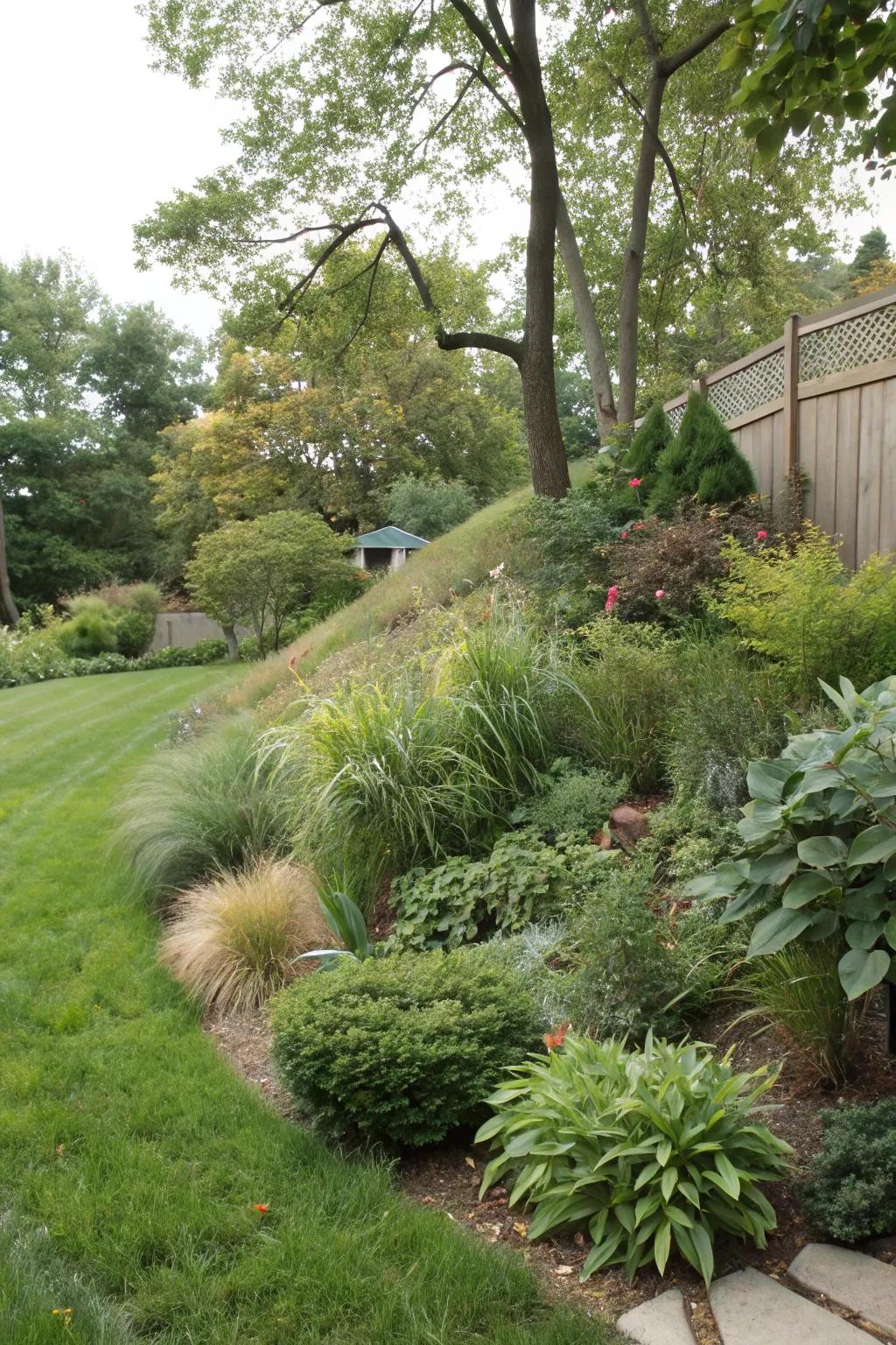An organic mound enhances seclusion with elevation.