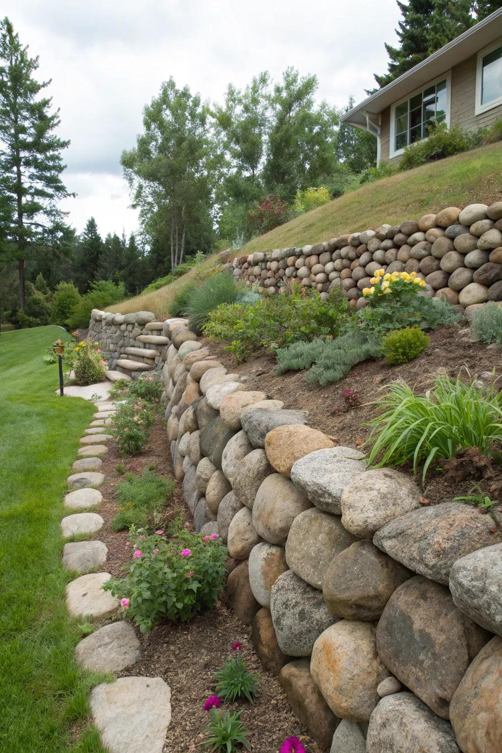 Support walls that combine visual appeal with practicality.