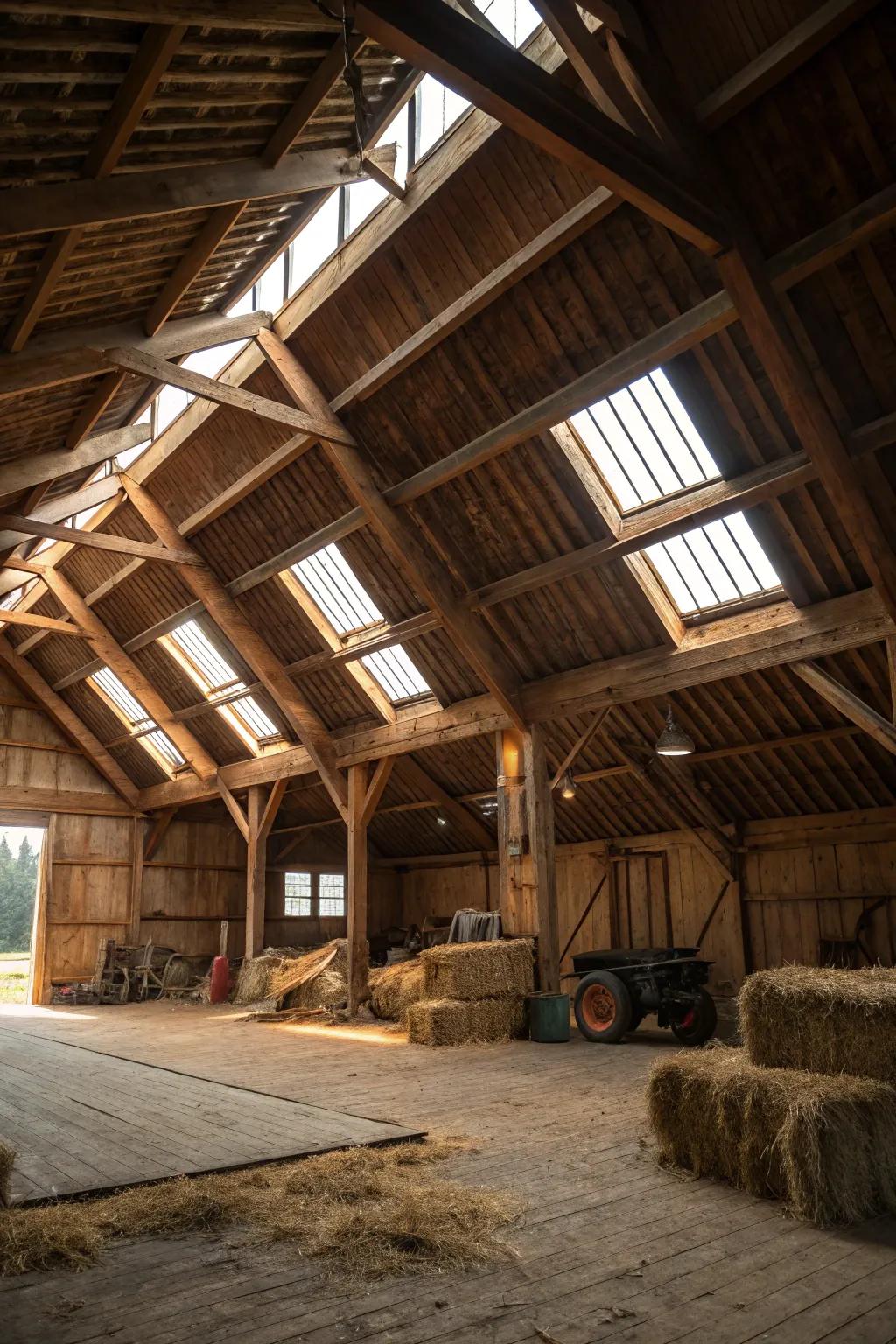 Skylights bring light to formerly dark areas.