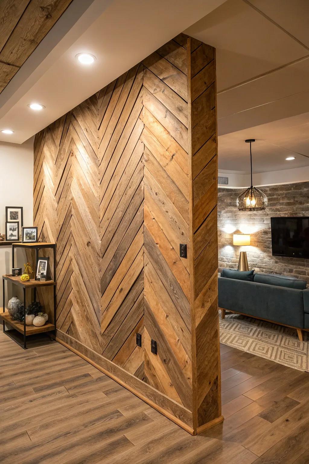 Transform your area using creatively angled barn timber.