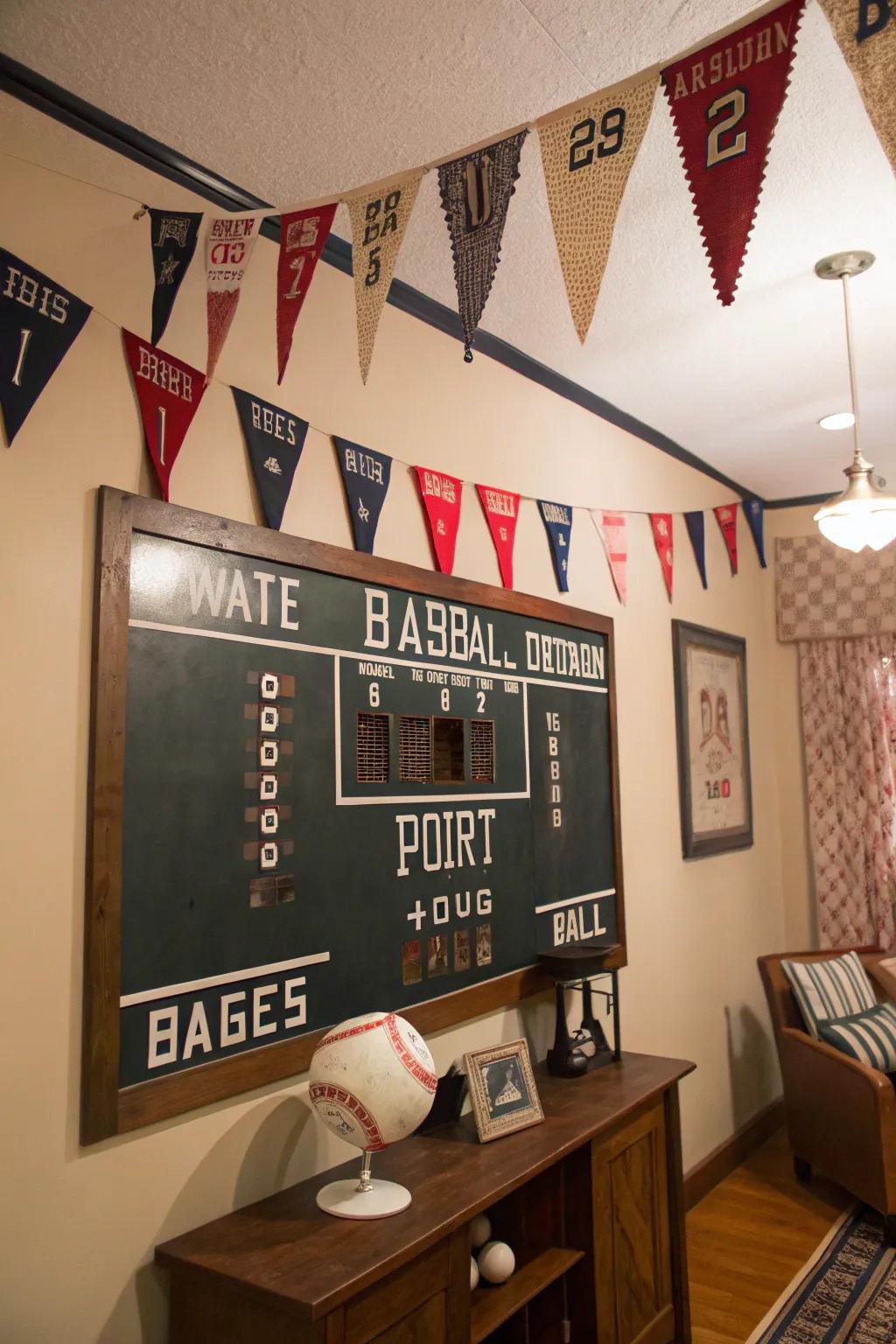 Elevate the space with classic baseball memorabilia.