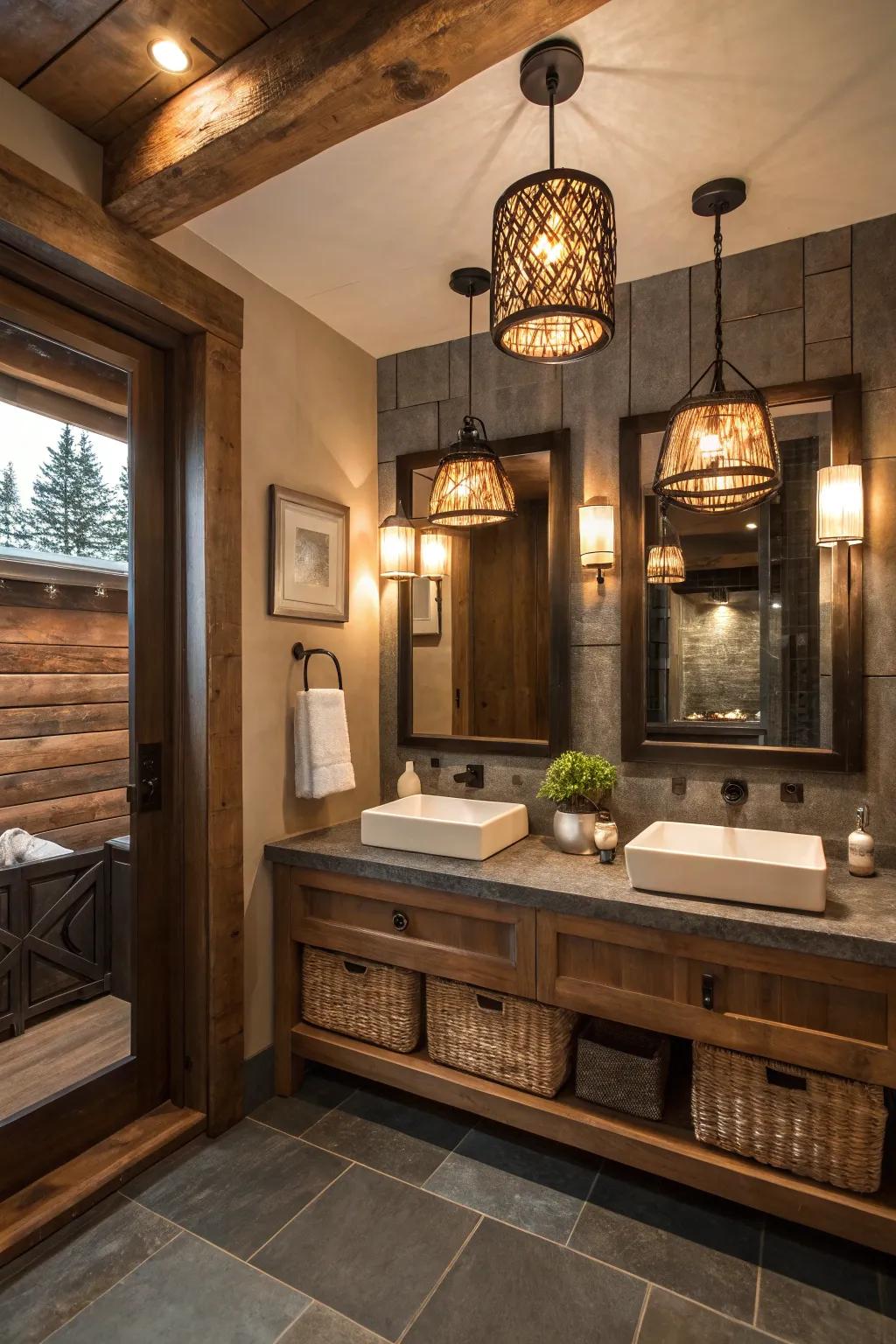 Homespun elements matched with modern design fashion a balanced look.