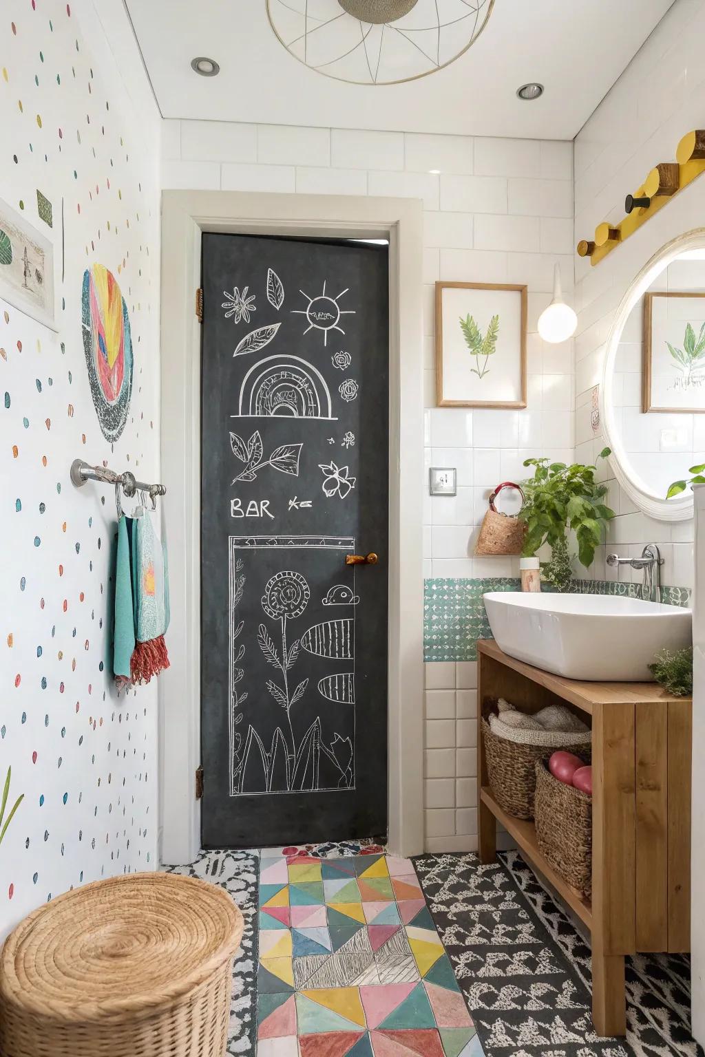 Chalkboard doors offer a fun and interactive element.