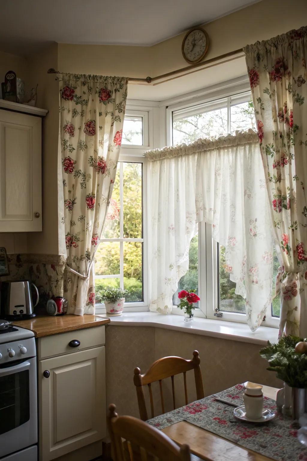 Café curtains offer an intimate and informal charm.