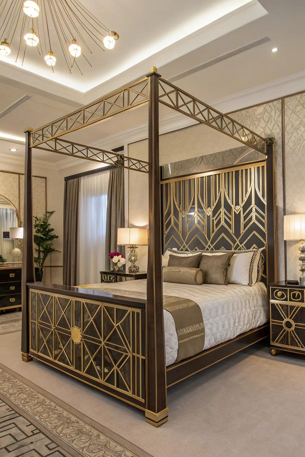 An Gatsby-era bed base brings enduring refinement to any space.