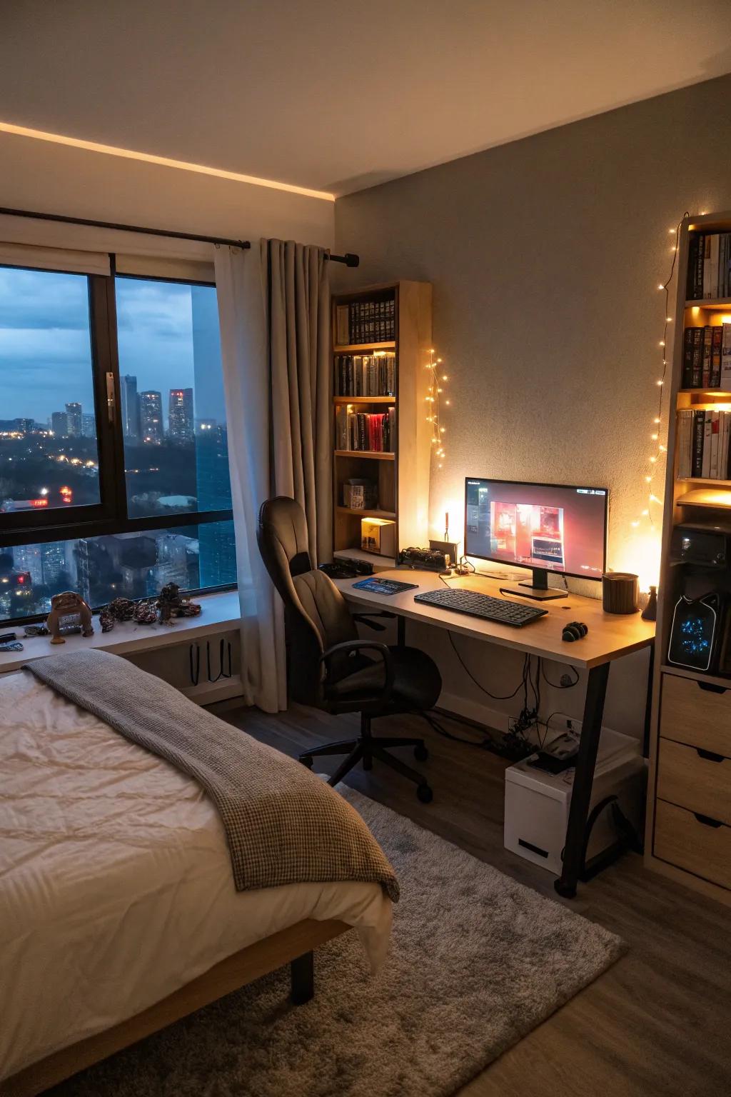 Ambient lights set the mood for gaming.