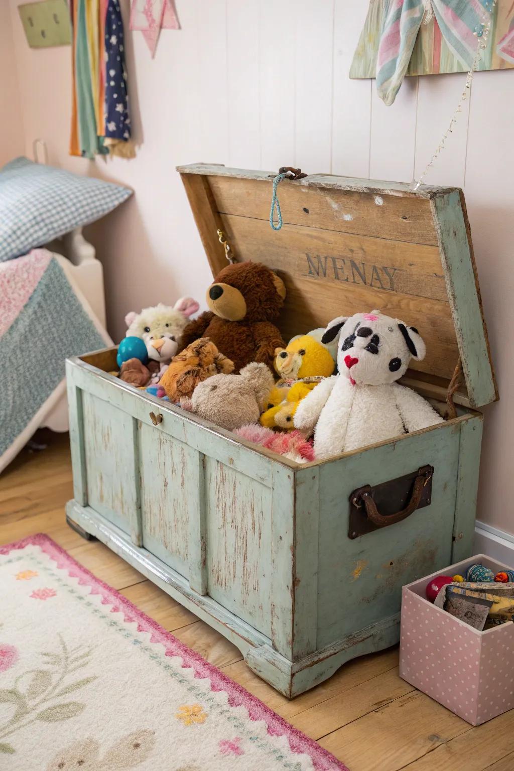 Toy chests are classic and charming storage.