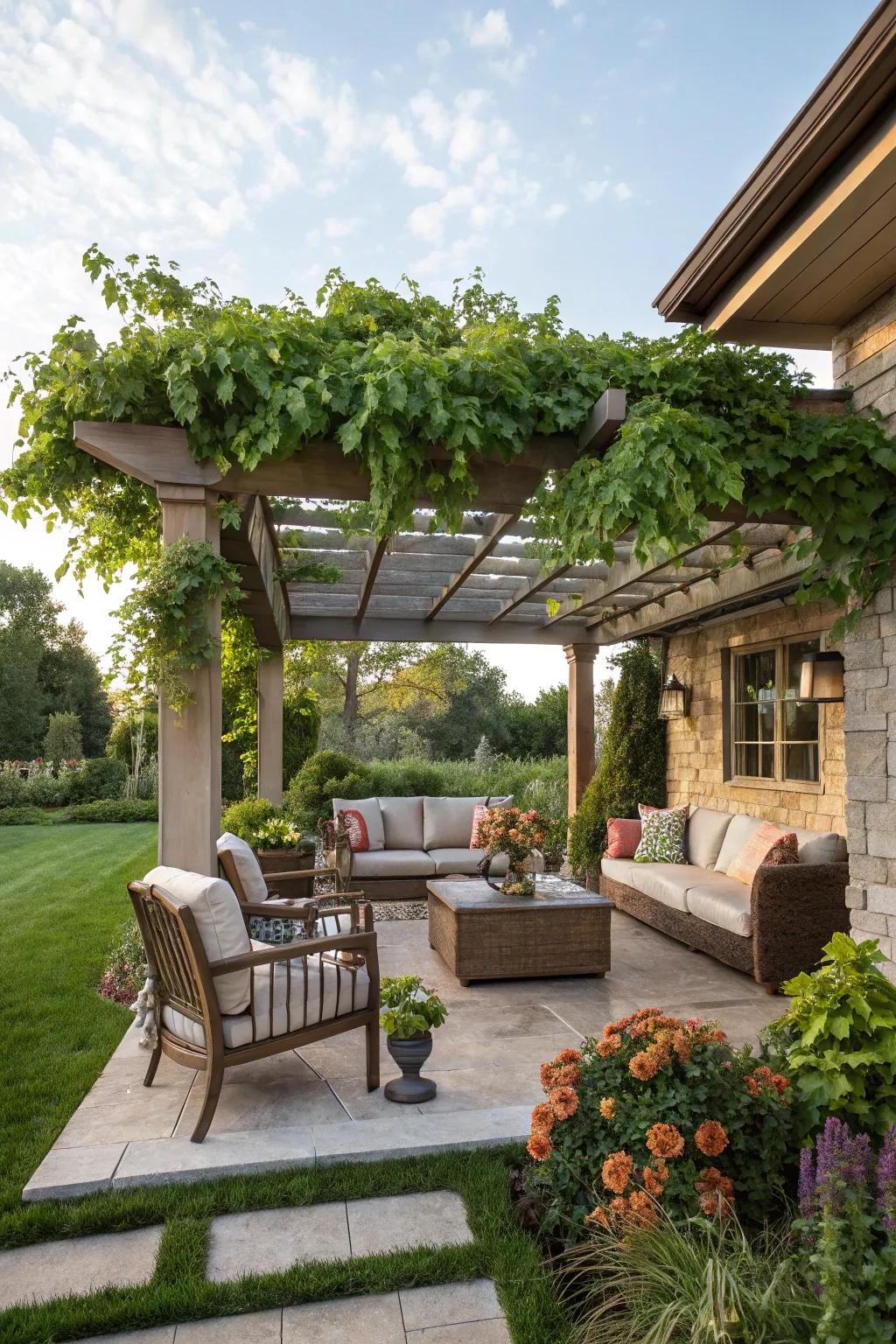 Create a serene outdoor living area for relaxation and enjoyment.