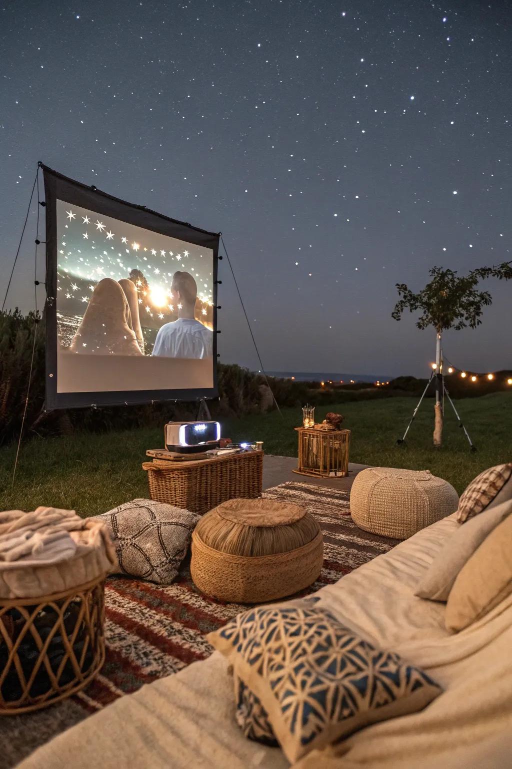 Relish a snug film extravaganza underneath the stars for a memorable celebration.