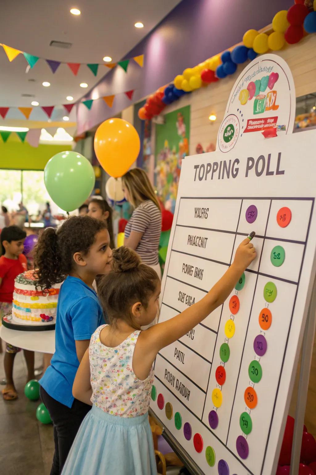 An interactive topping election involves visitors in an enjoyable way.