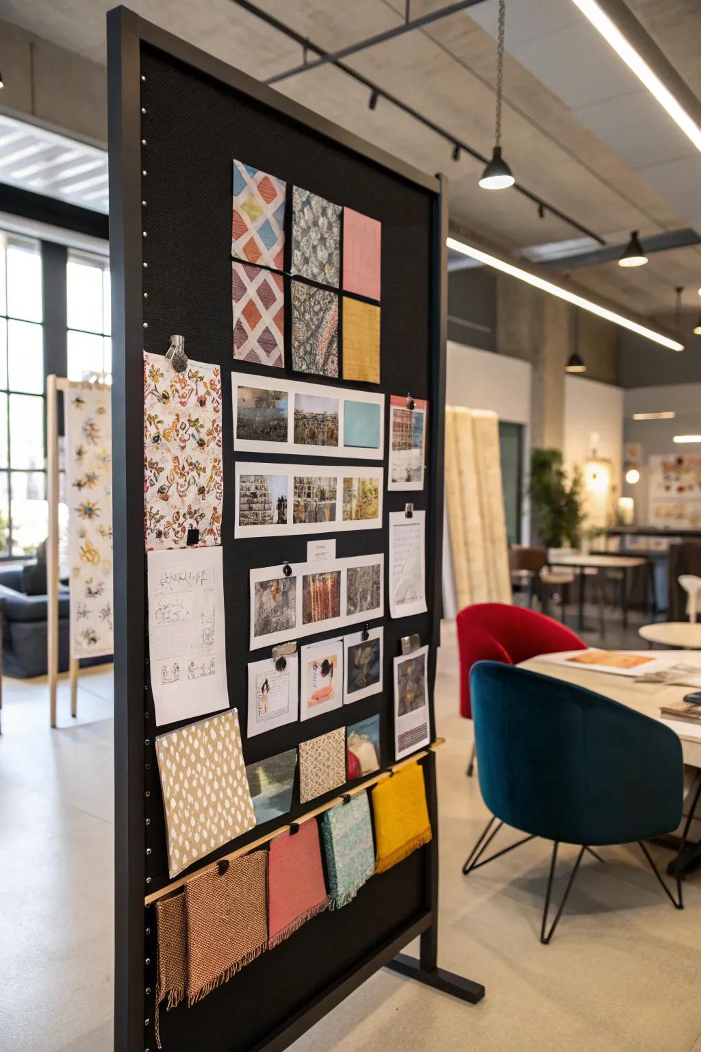 Visualize your creative projects with a mood board designed to spark inspiration.