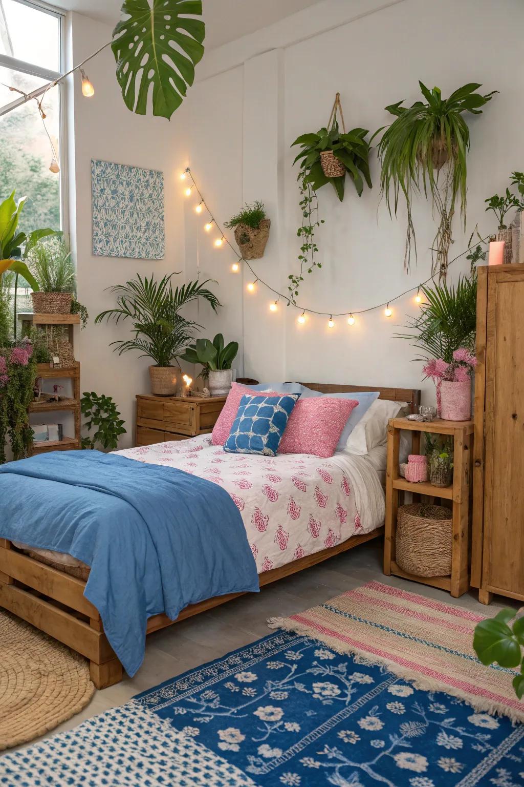 Natural items like plants contribute calm and balance.