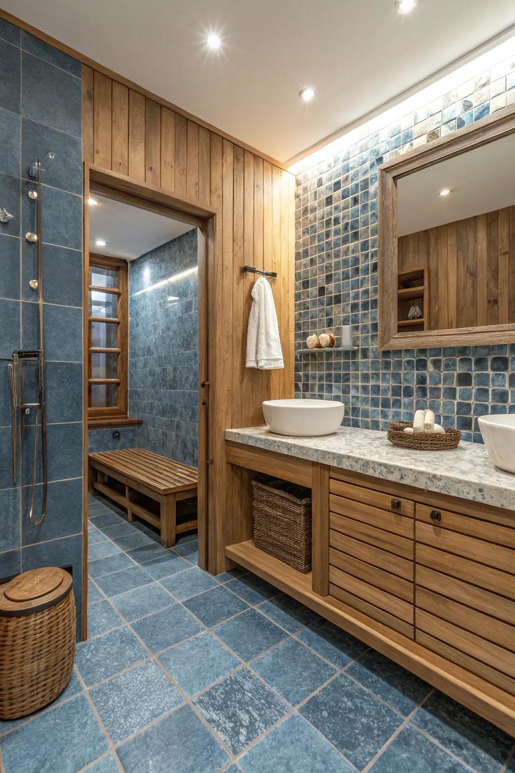 Your bathroom will feel warmer and more natural with stone-look ceramic.