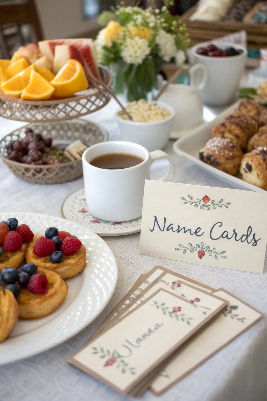 Personalized touches make each guest feel special at the boho brunch.