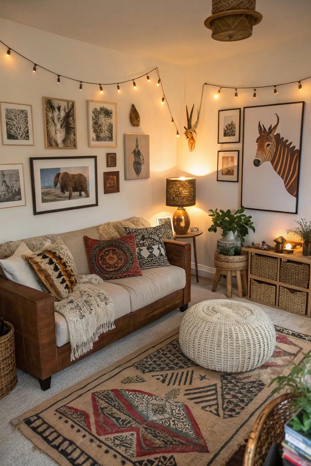 Creature designs bring a whimsical touch to boho decor.