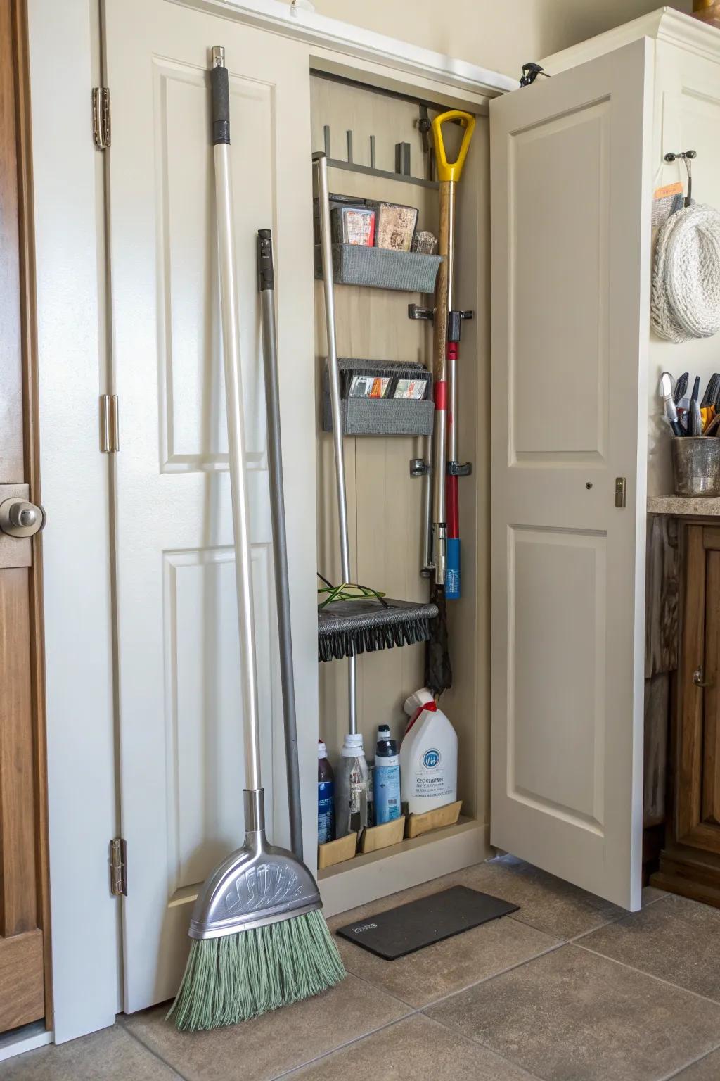 A magnetic strip keeps small metal items in sight and in order.