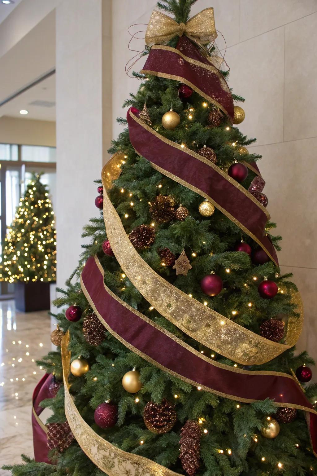 A beautiful spiral adds texture and depth to the tree.
