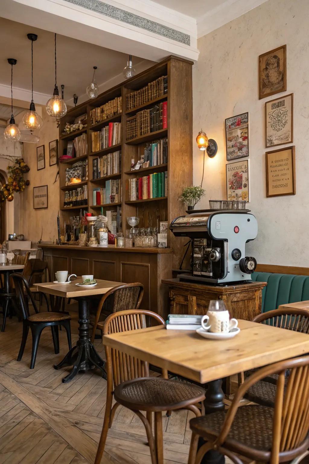 Classic components append nostalgic appeal to your home cafe.