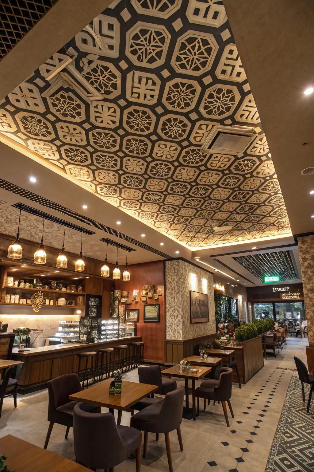 A ceiling that captivates with unexpected design.