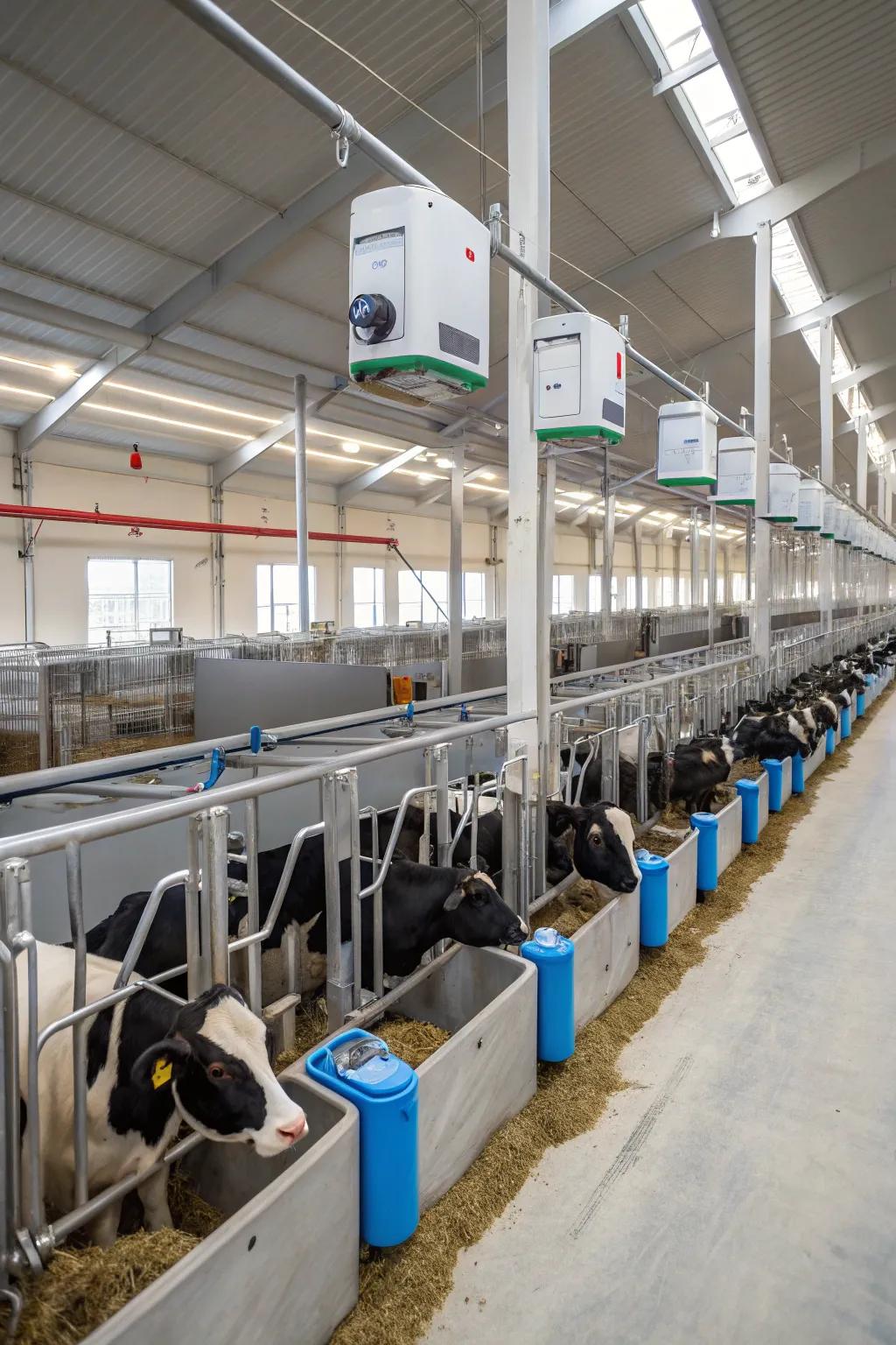 A tech-proficient calf barn featuring modern automation elements.