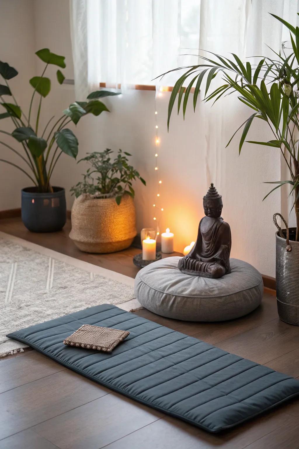 Center yourself with a meditation space in your calming corner.