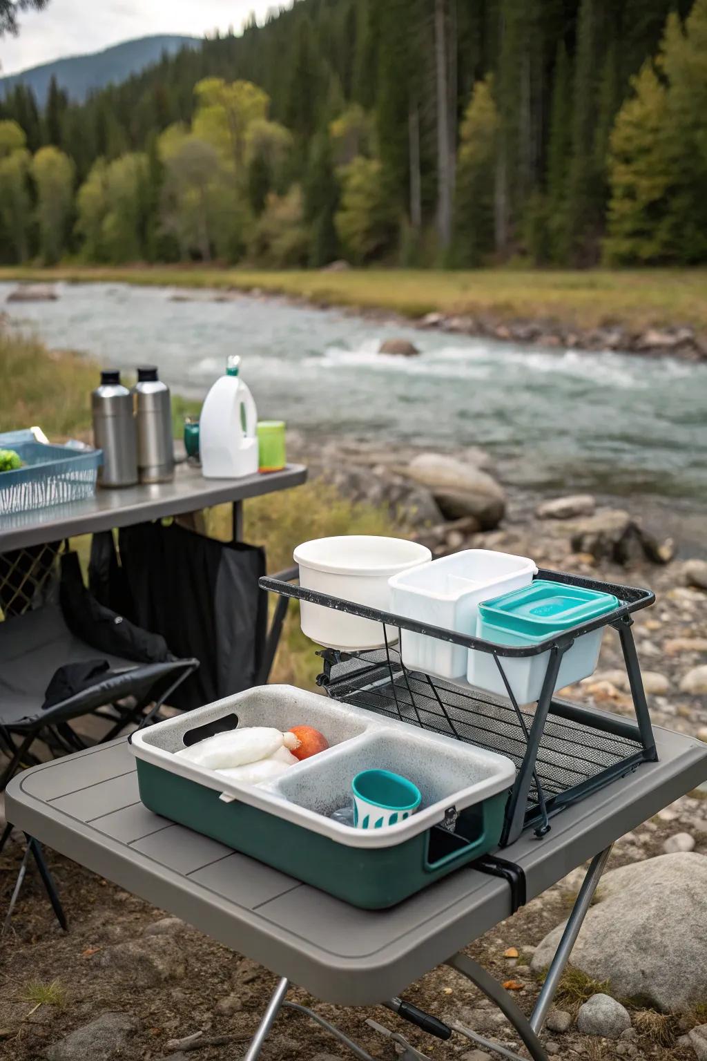 Effective and small dishwashing on the go.