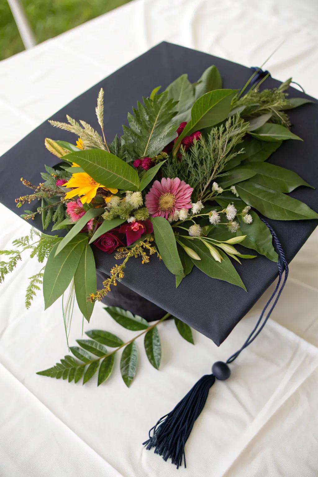 A cap with nature-inspired elements for an earthy vibe.
