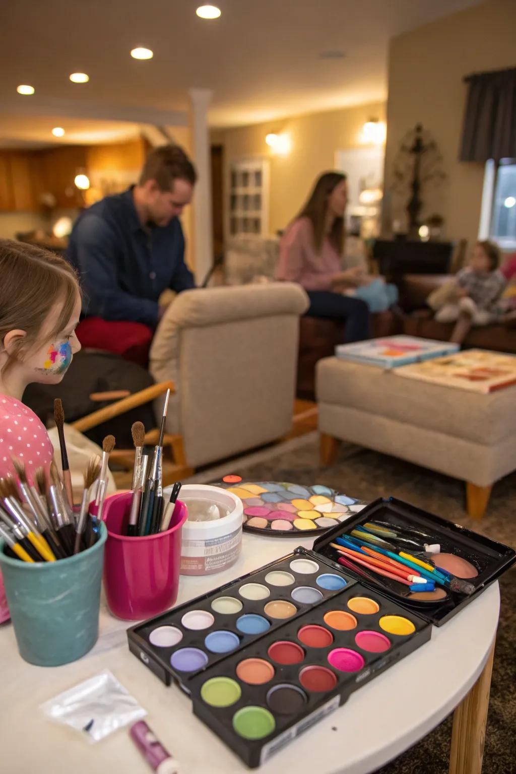 Face painting lets everyone become part of the fairground excitement.