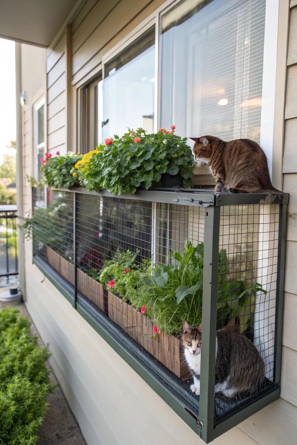 Open-air box expansions give cats the freedom to explore safely.