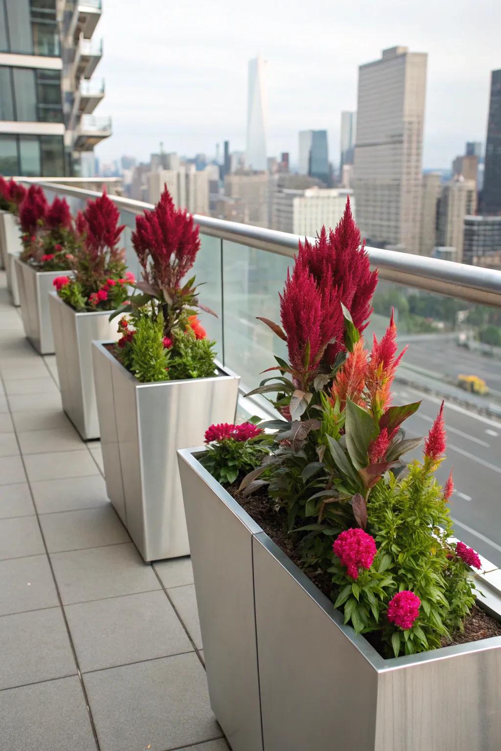 Metallic accents infuse a contemporary flair to Featherbloom.