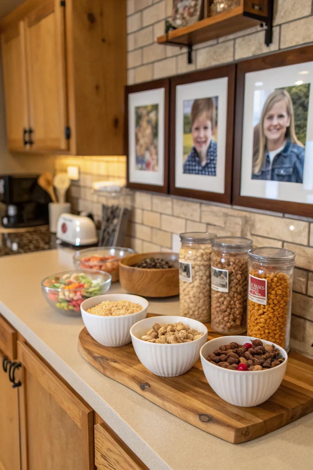 Personal touches make your cereal area your own.