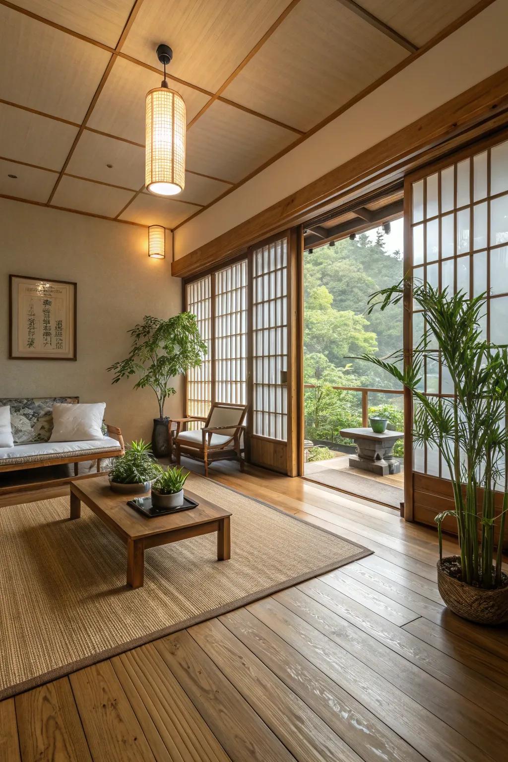 Bamboo flooring offers environmentally friendly sophistication.