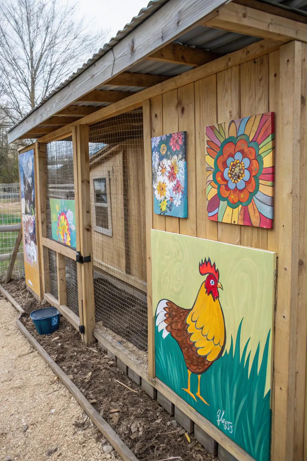 Artwork injects individuality and flair into your chicken coop.