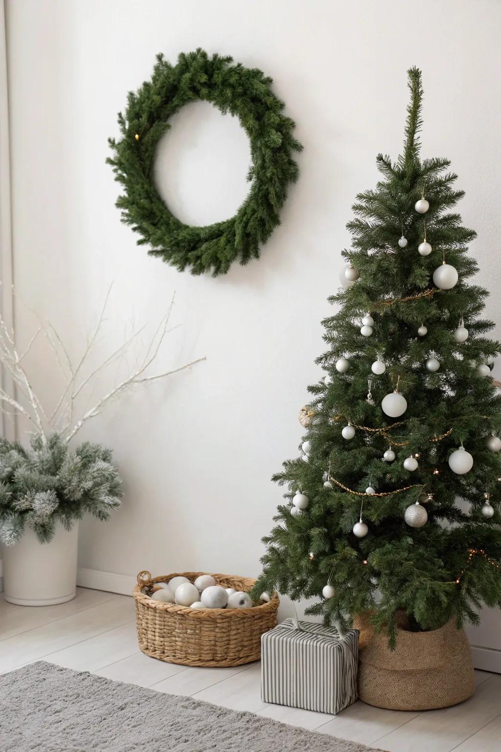 A minimalist approach to Christmas decor that emphasizes simplicity and sophistication.