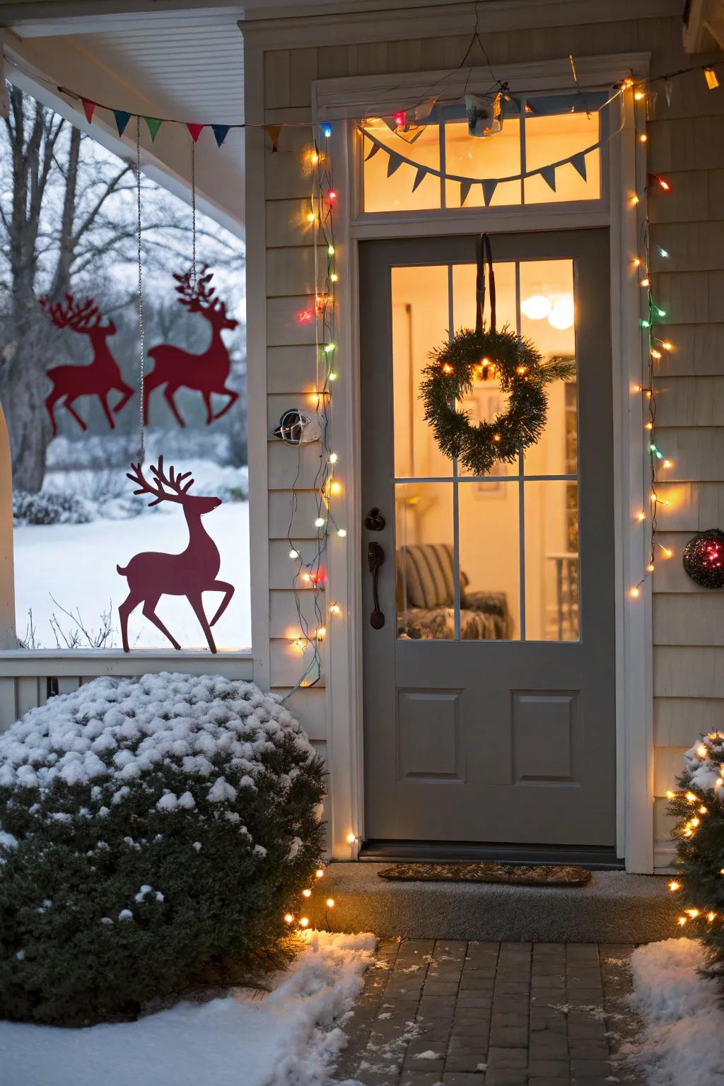 Whimsical reindeer shadows inject magic.