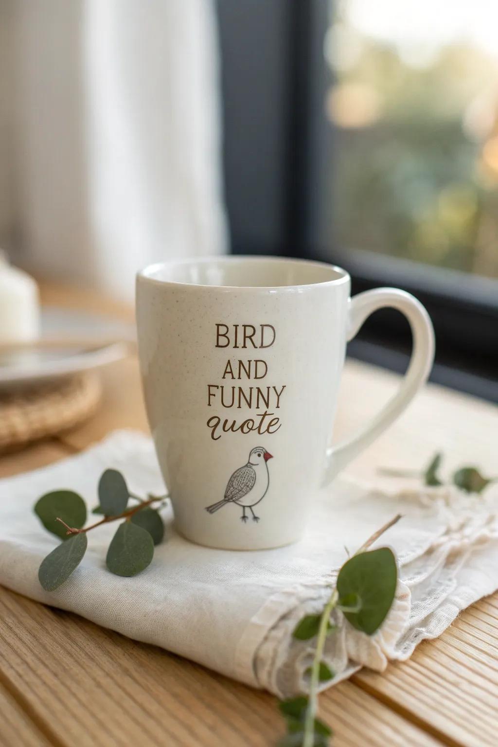 Sip joyfully from a mug crafted with affection and laughter.