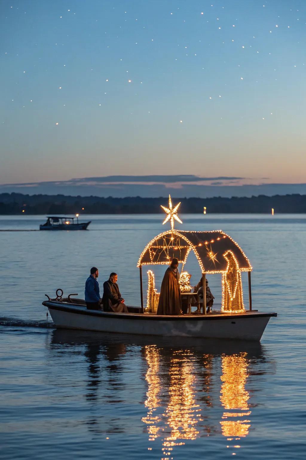 A beautiful birth scene adrift, spreading peace and reflection.