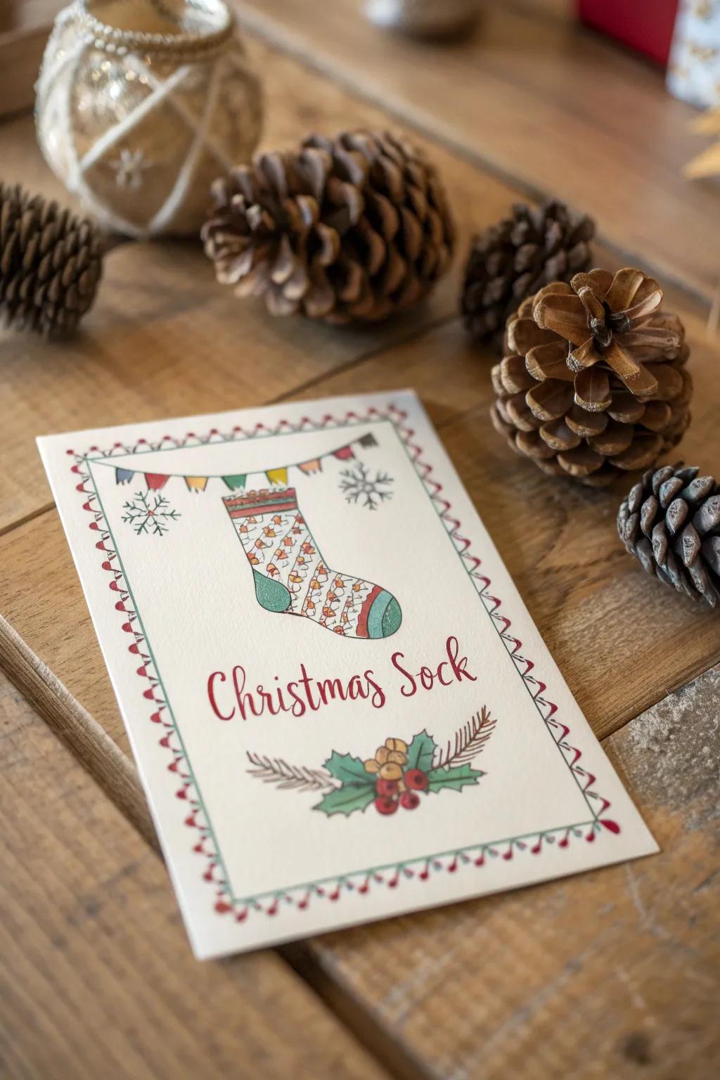 Festive invitations set the stage for your sock swap.
