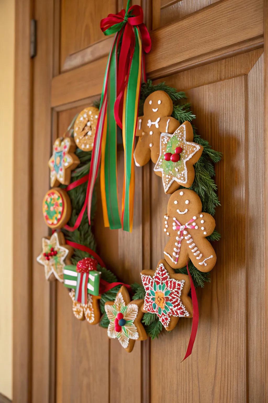 A tasty spice cookie wreath that's both ornamental and delectable.