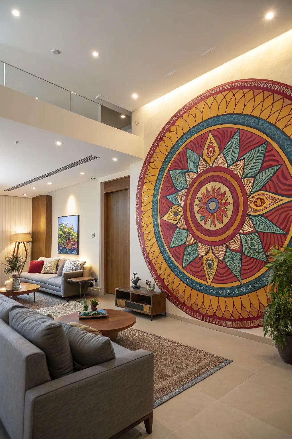 Create a statement through a circle wall design.