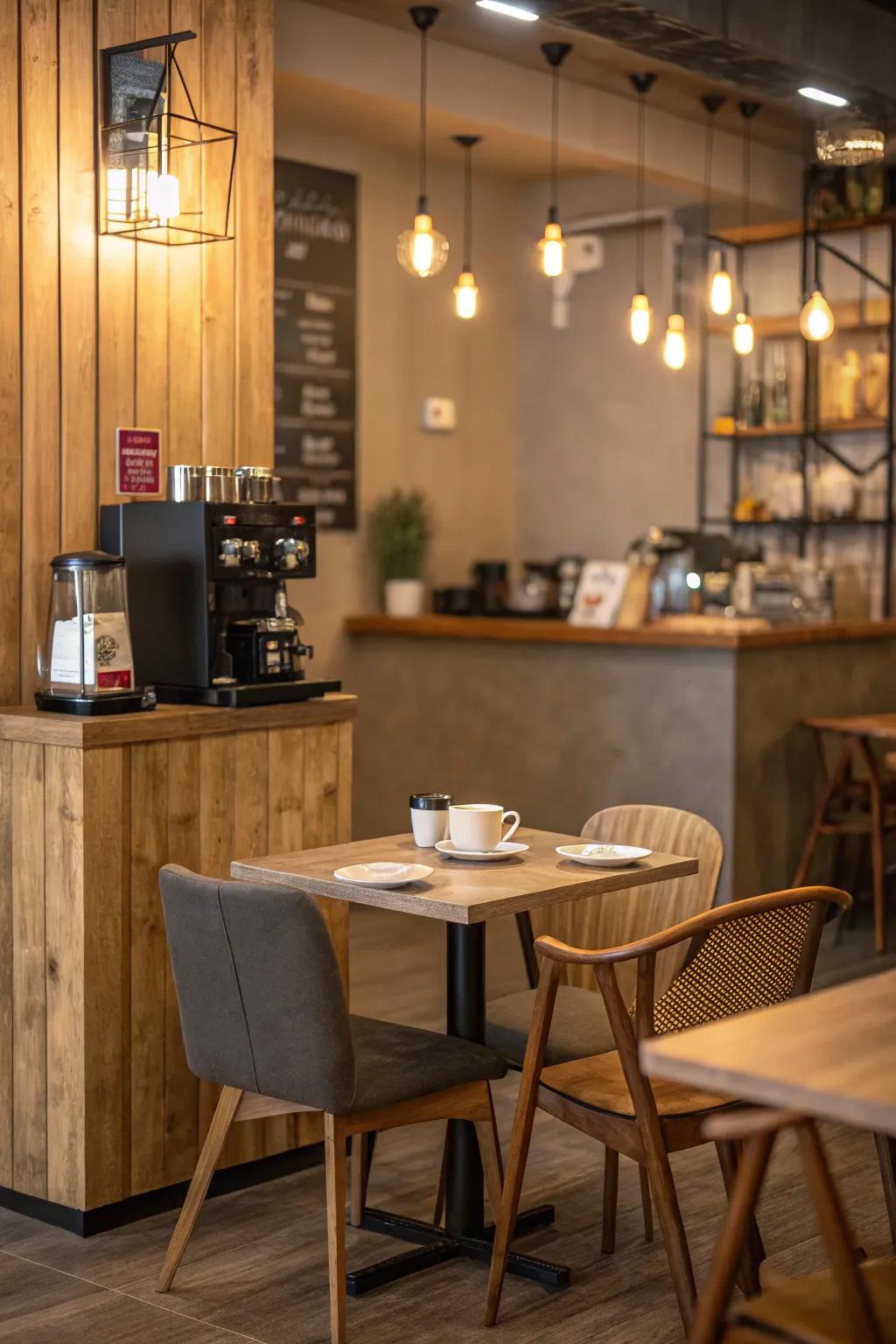 Motion detector lights enhance both function and mood in your coffee nook.