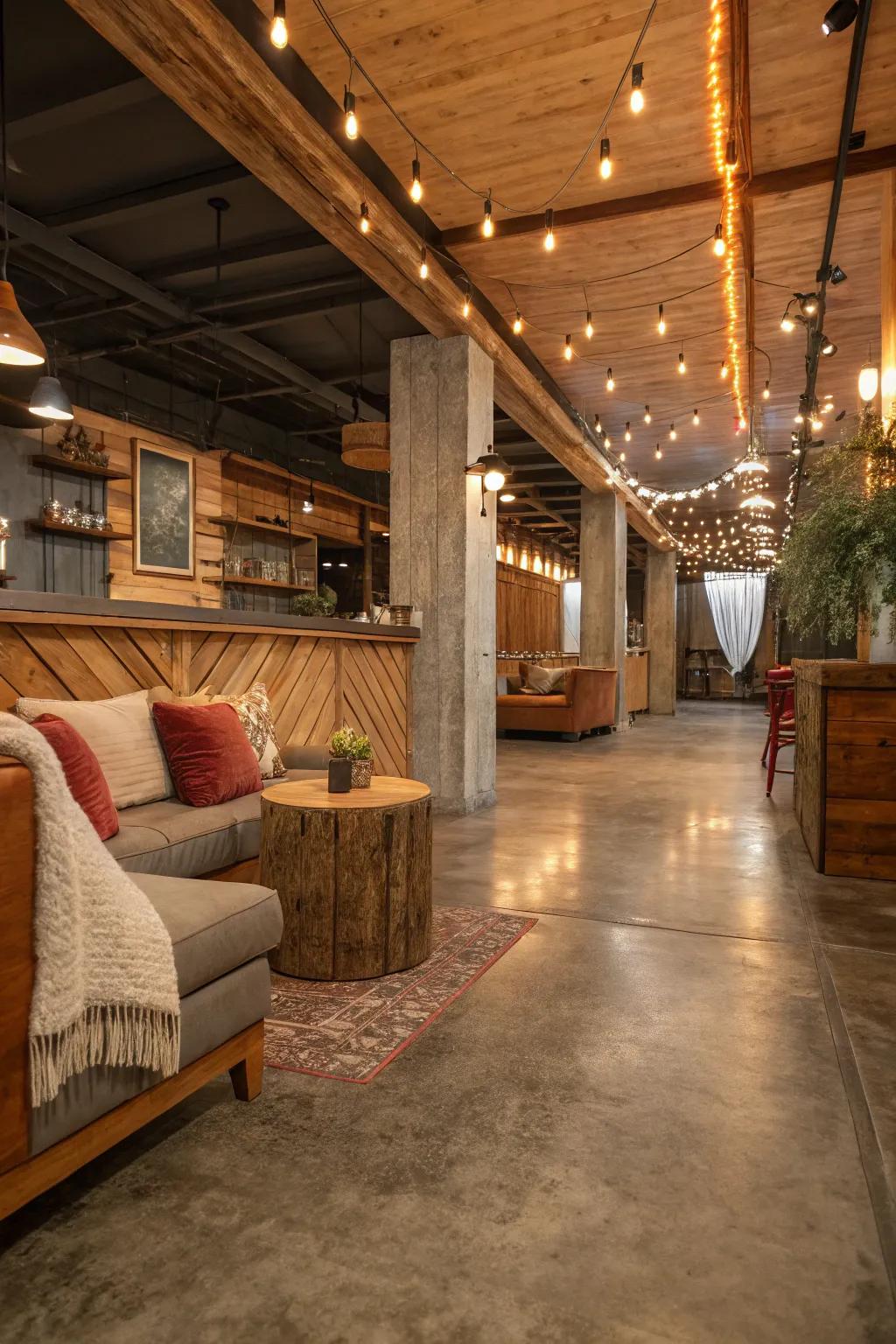 Wood-look concrete floors offer the best of both worlds: style and durability.
