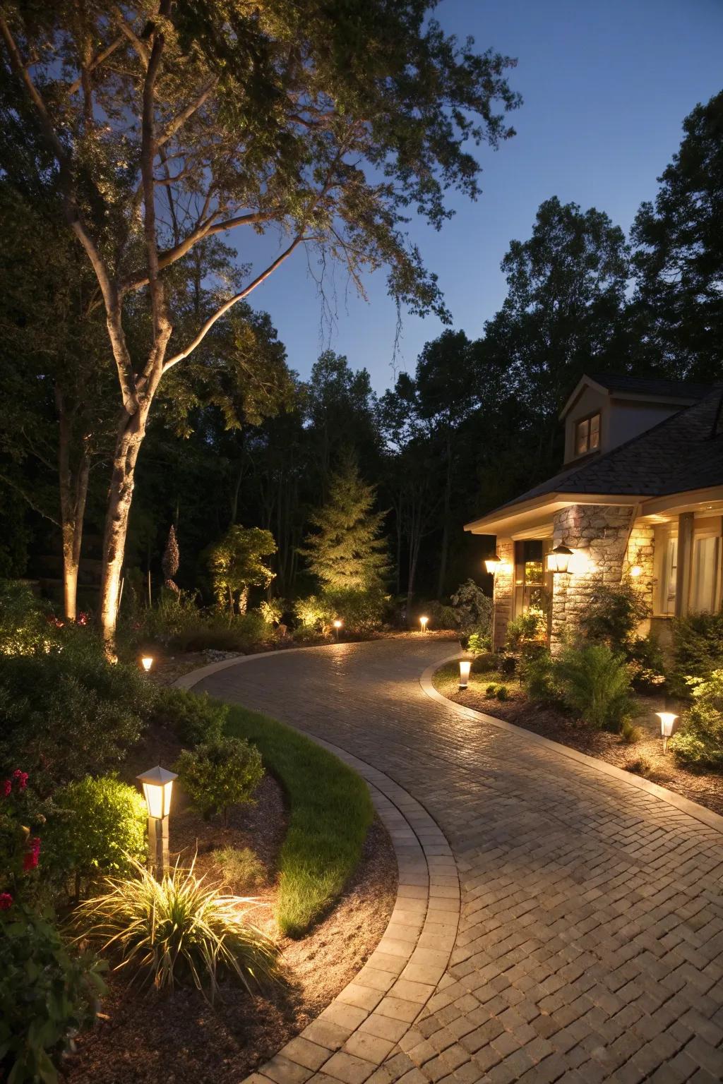 Artful lighting conjuring a captivating nighttime ambiance.