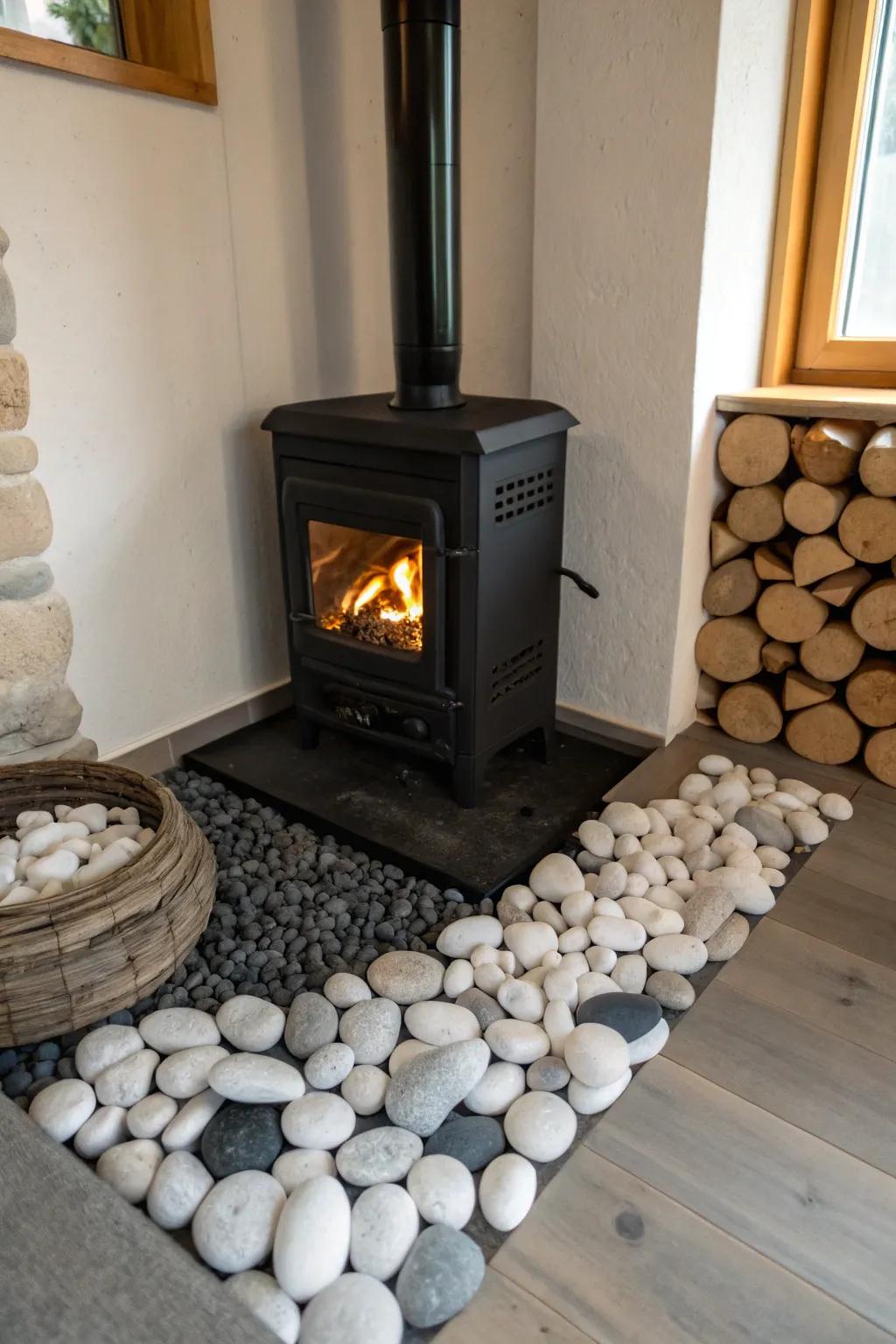 Sustainable pebbles append a zen flourish to your appliance zone.