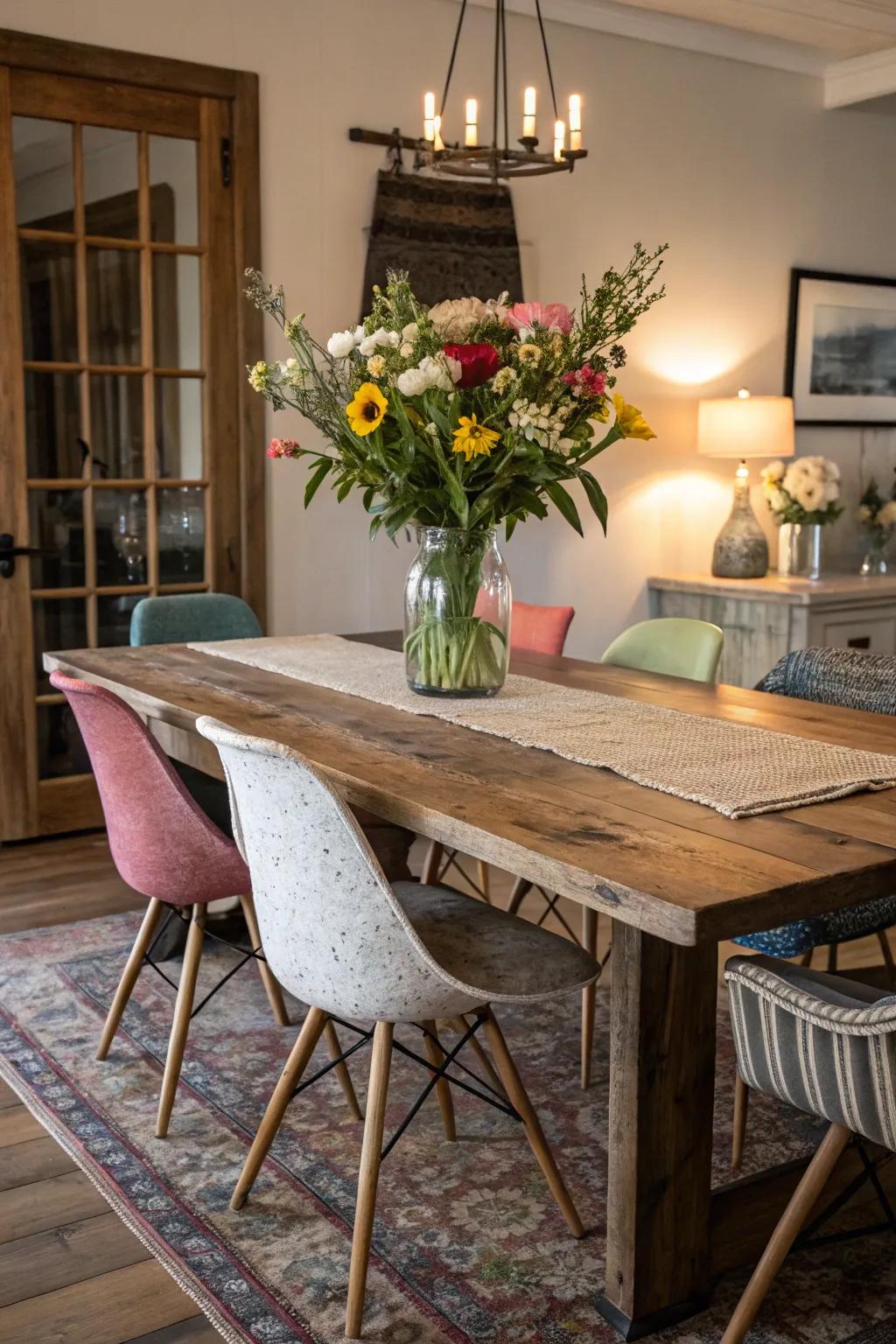 Worn furniture that radiates charm and individuality.