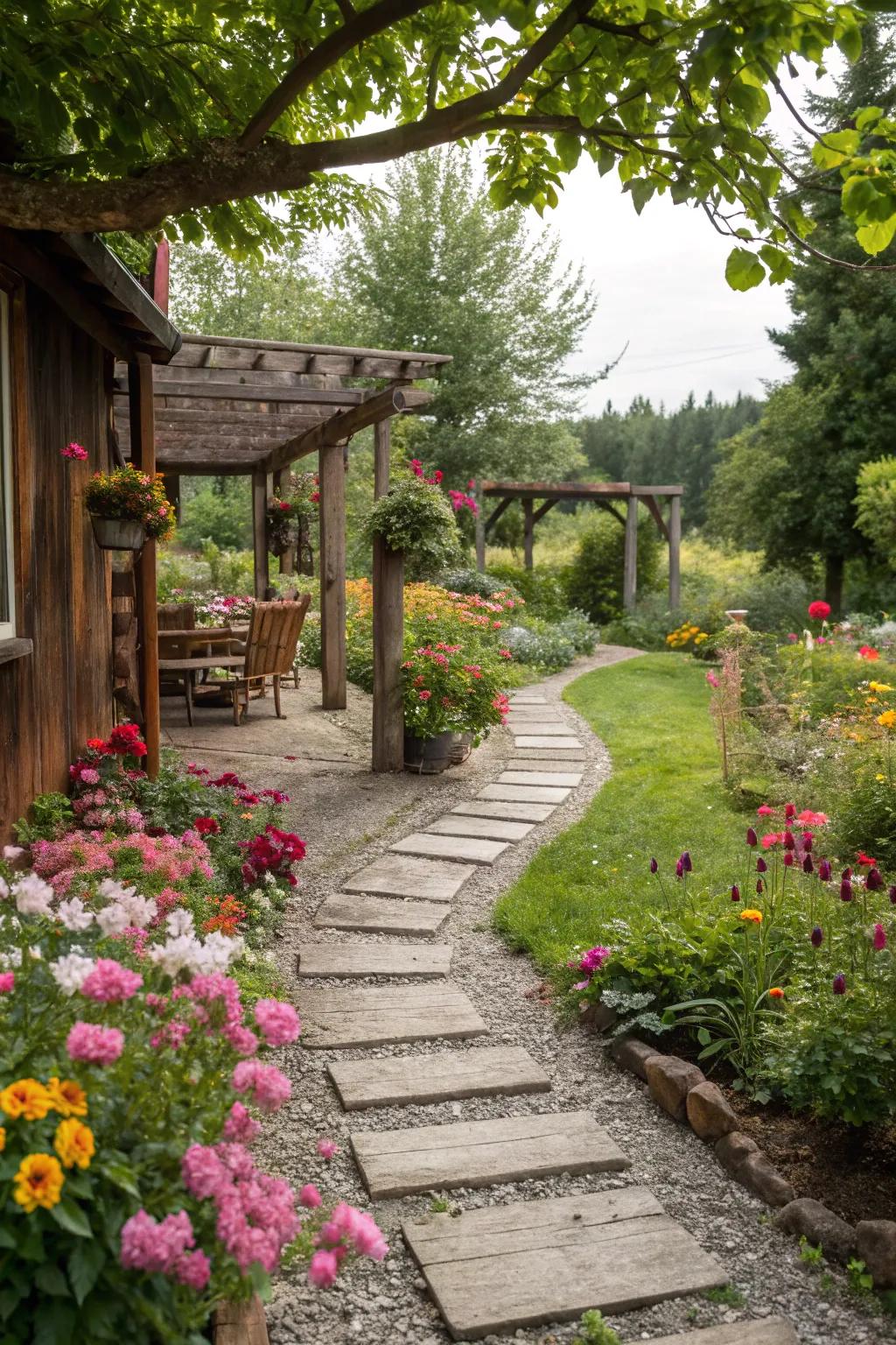 A stone path invites exploration and discovery.