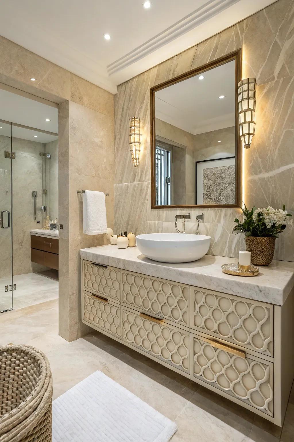 Textured details with ivory dream introduce richness to the design.