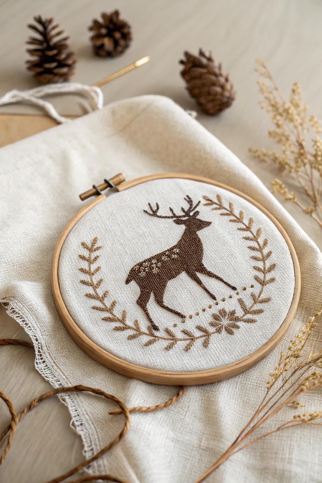 Bring the beauty of the forest into your house using this stylish deer figure cross stitch pattern.