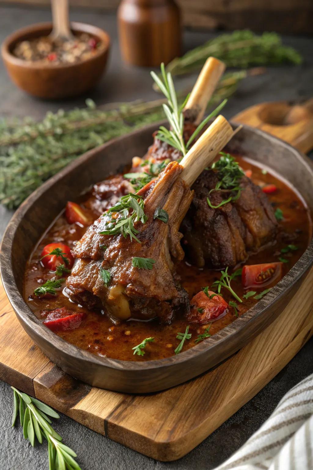 SlowCharm lamb, a tender and richly flavored December dinner.